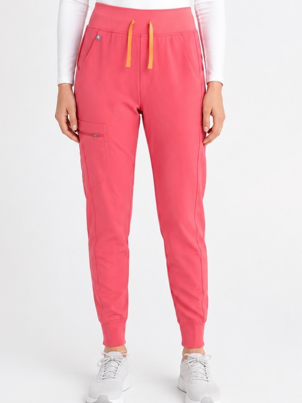 FIGS Zamora High Rise Jogger Scrub Pants XXS Hot Coral FIONx Stretch Nurse Med